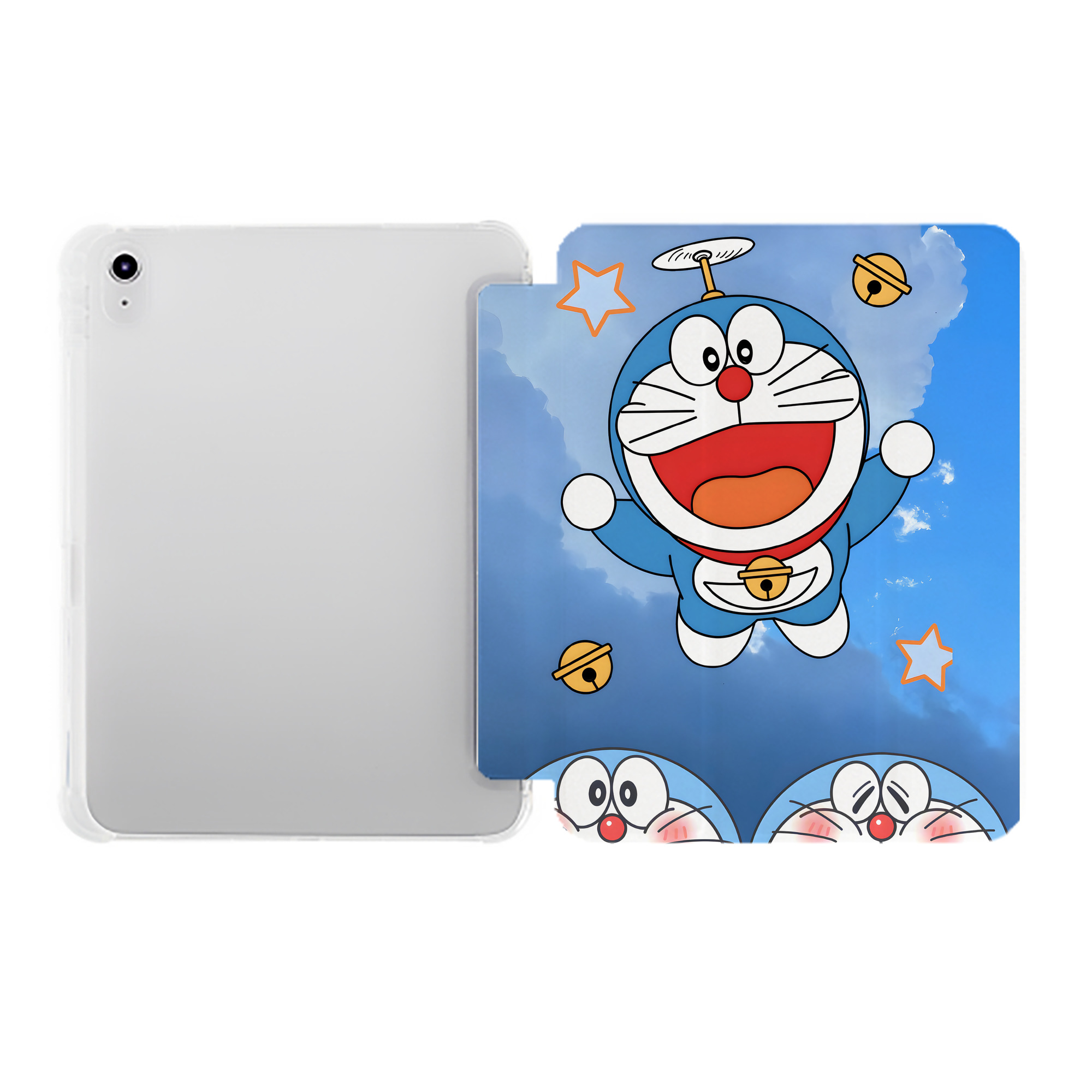 （画像用） ドラえもん Doraemon IPad ケース ペン収納付き 三つ折りスタンド PUレザー×シリコン 対応機種9.5/10.5/10.9インチ